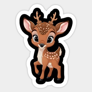 Adorable Baby Deer Illustration Sticker